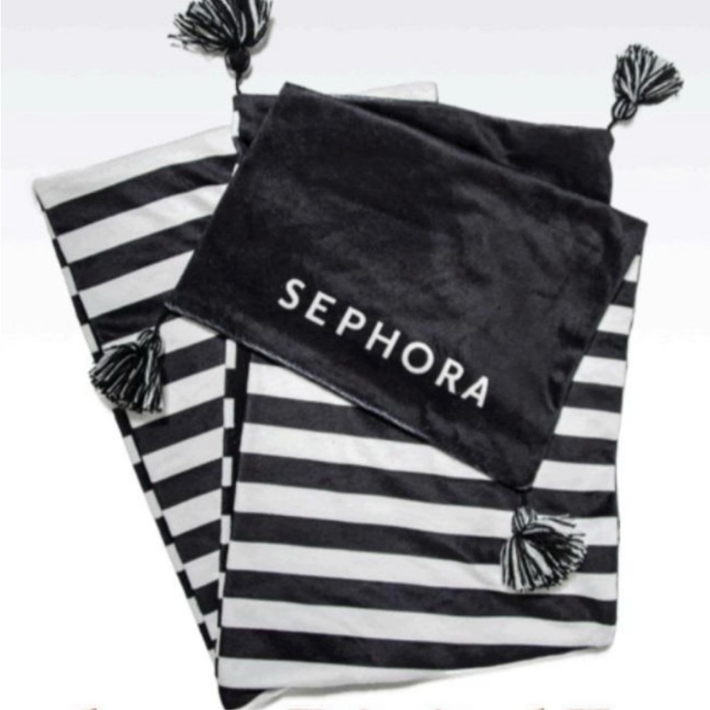Sephora Monochrome Striped Throw with Tassels